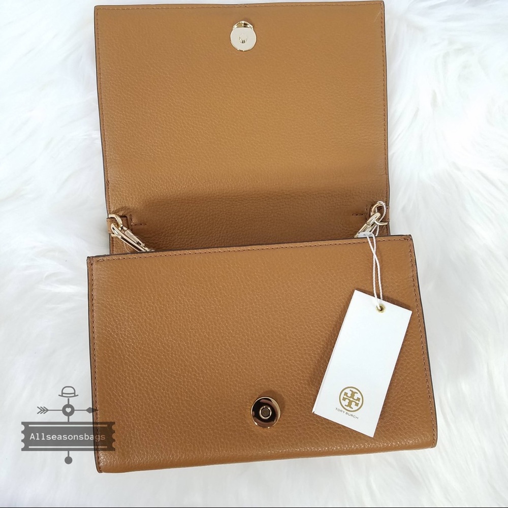 New Tory Burch T Bombe Large Bark Brown Crossbody - Picture 8 of 8